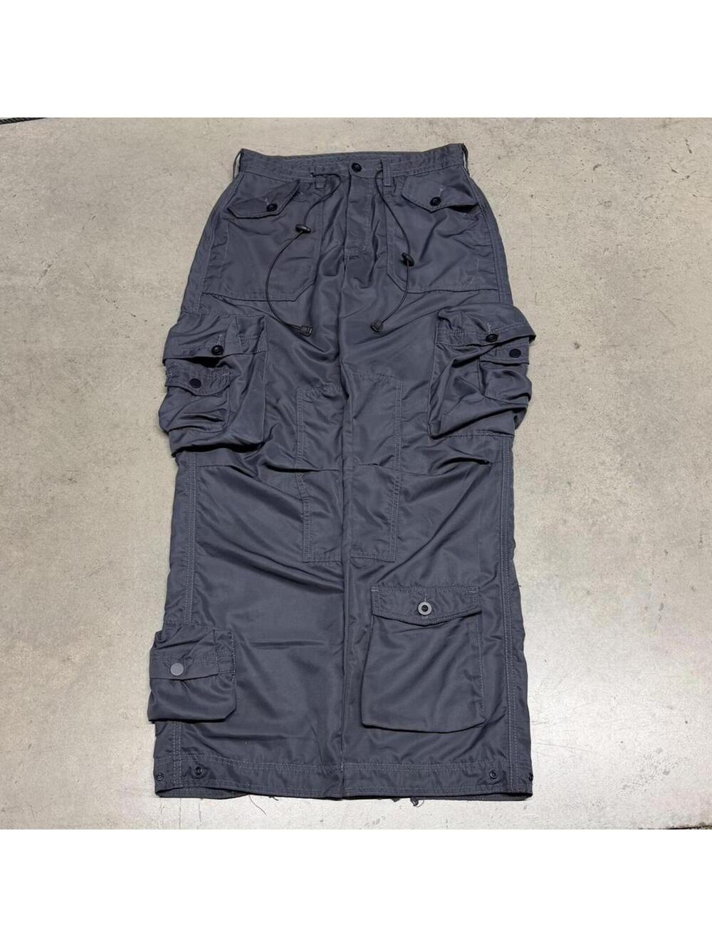 INSANE Y2K Grey Baggy Multi Pocket Utility Cargo Paratrooper Pants